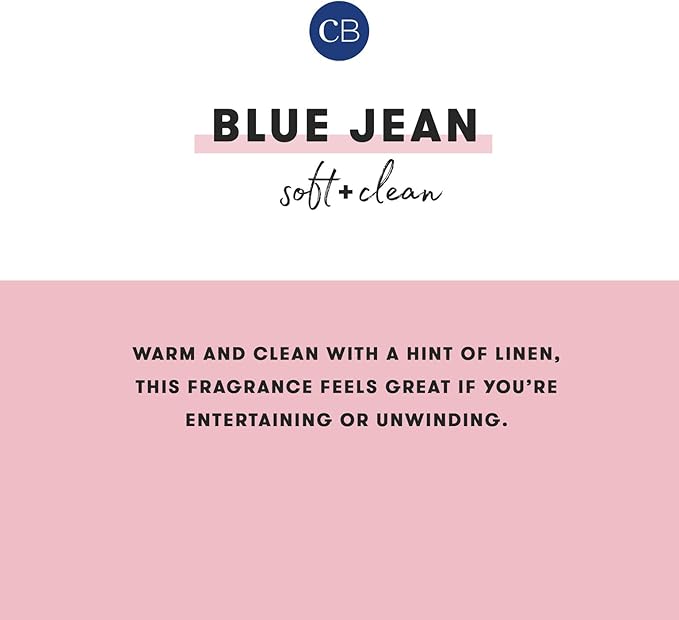 Capri Blue Reed Diffuser Set - Modern Marble Oil Diffuser, Sticks & Aroma Oil - Air Freshener for Home Decor - Blue Jean Scents (5.7 fl oz)