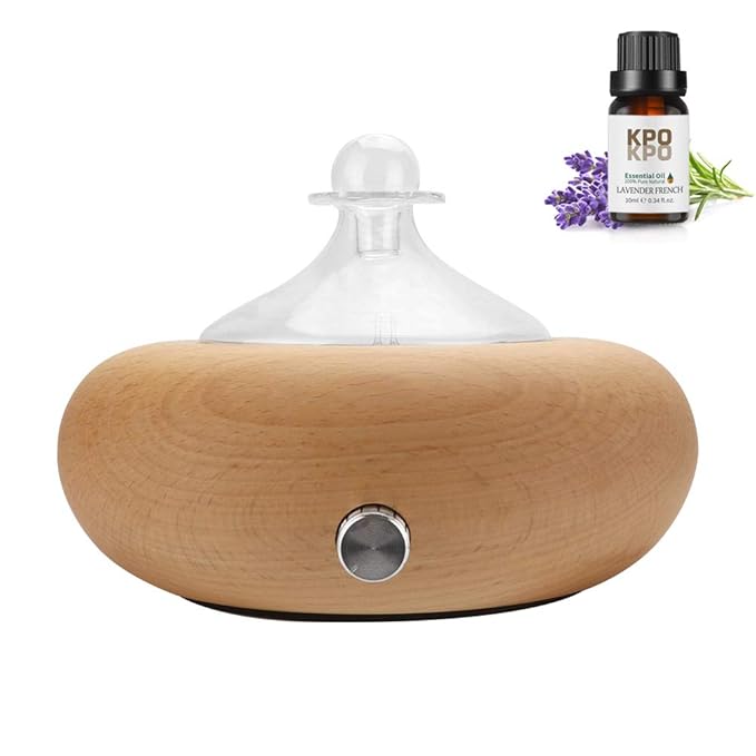 2025New Professional Aromatherapy Diffuser, Wood Diffuser, Diffusers for Essential Oils, Wood and Glass with Premium Home Use Oils, Ultrasonic Diffusers - No Heat, No Water, (7Color LED Light