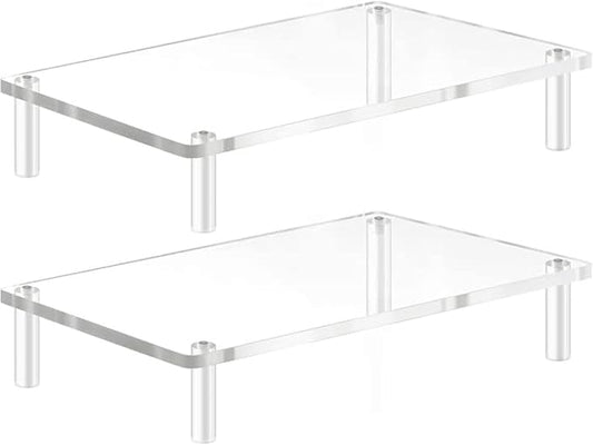 YestBuy Acrylic Monitor Stand Riser, Clear Computer Stand for Laptop, iMac, Pc, Printer, Desktop Ergonomic, Desk Riser Work from Home Accessories Office Supplies Platform Save Space