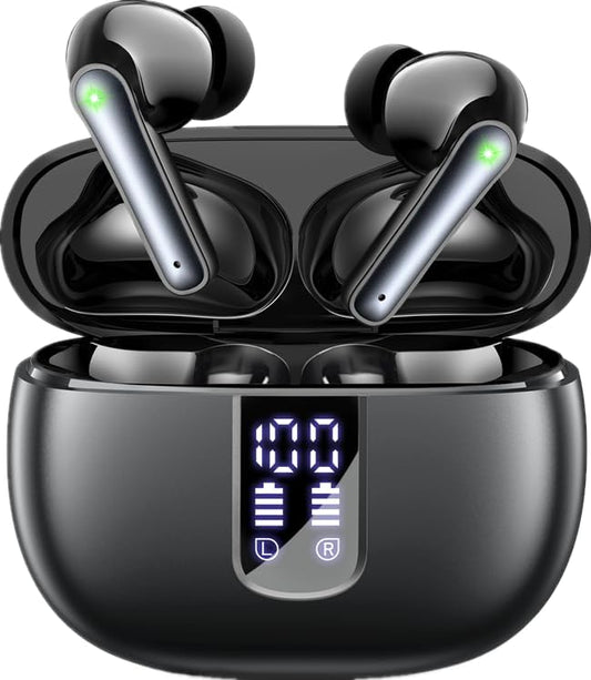 Ear Buds Wireless Earbuds - Bluetooth 5.3 Headphones (48H Playback) Built in Mic with LED Display Charging Case, IP7 Waterproof Earphone for iPhone Andriod Phones Laptop Sports Workout