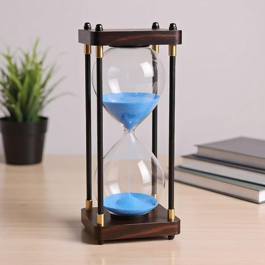 Hourglass Timer 60 Minutes Sand Timer for Gift 1 Hour Glass Sand Clock for Home/Desk/Office Decor and Classroom Timer (Blue, 60 Minutes)