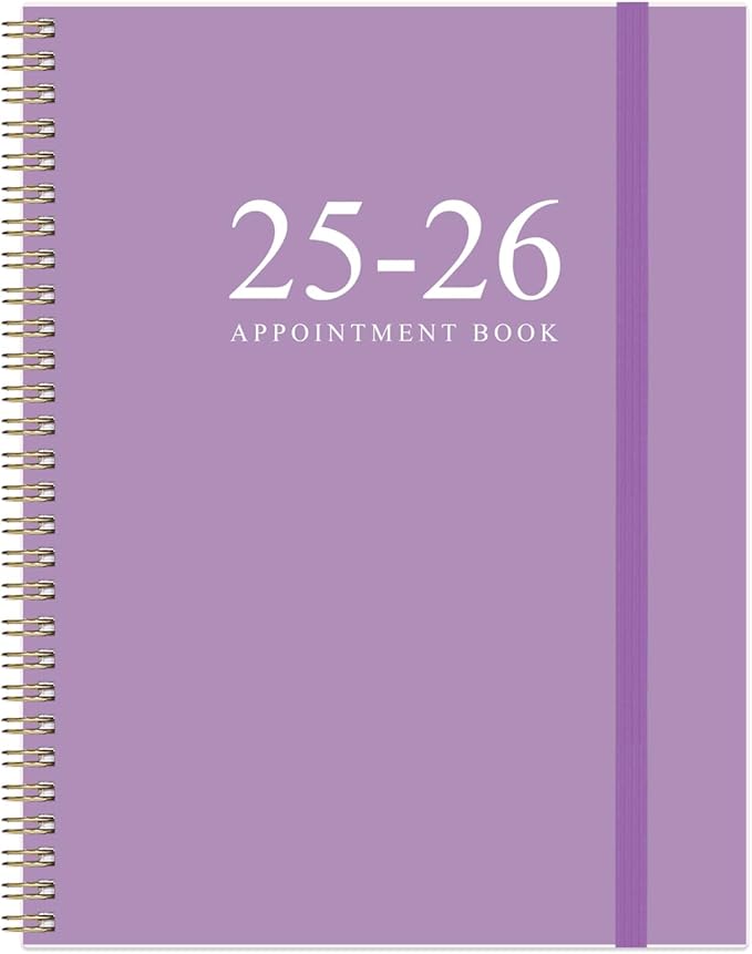 2025-2026 Appointment Book & Planner - 8.5" x 11" Daily Hourly Planner 2025-2026 from July 2025 - June 2026, Weekly Appointment Book with 30-Minute Interval, Purple