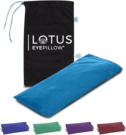 Lotus Weighted Lavender Eye Pillow – Aromatherapy Eye Mask for Meditation, Yoga & Relaxation – Natural Self-Care Gift for Women & Men- Blue