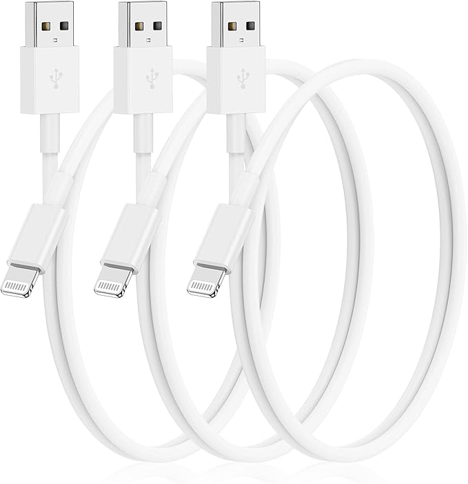 3Pack for [Apple MFi Certified] iPhone Charging Cable 0.3M-Lightning to USB Cable Wire - 1Feet iPhone USB Charger Cords for Appe iPhone 14 13 12Pro/Pro Max/Xs XR