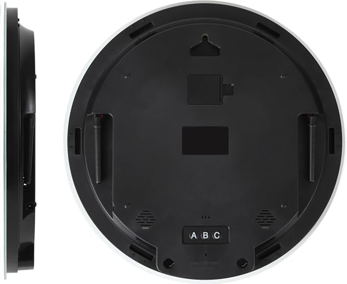 13" Digital Wall Clock with LED Display, Calendar & Temperature, Automatic Dimming, 12/24hr Format, USB Powered, Wall & Desk Use - HUI-8859