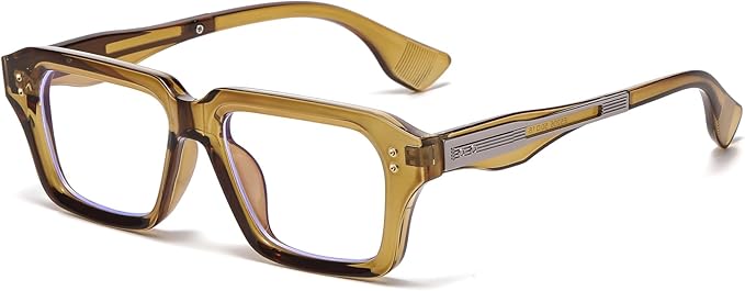 AIEYEZO Fashion Square Blue Light Glasses for Men Women Retro Thick Frame Blue Light Blocking Computer Glasses