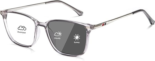 Cyxus Blue Light Blocking Glasses Photochromic Men Square Computer Gaming UV400 Protection 8208iT43