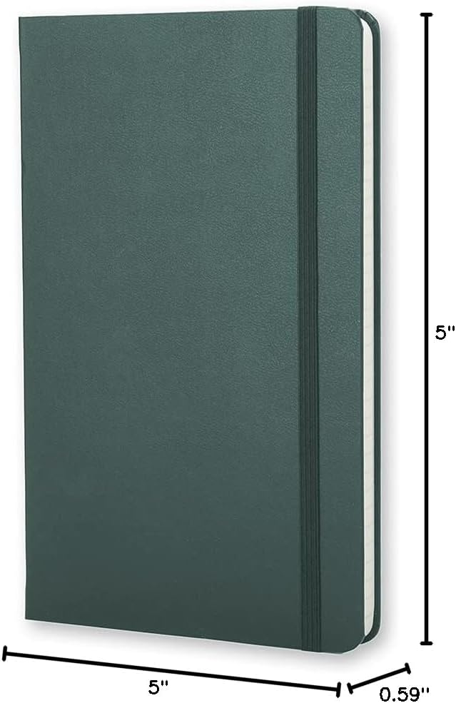 Moleskine Classic Notebook, Hard Cover, Large (5" x 8.25") Ruled/Lined, Forest Green, 240 Pages