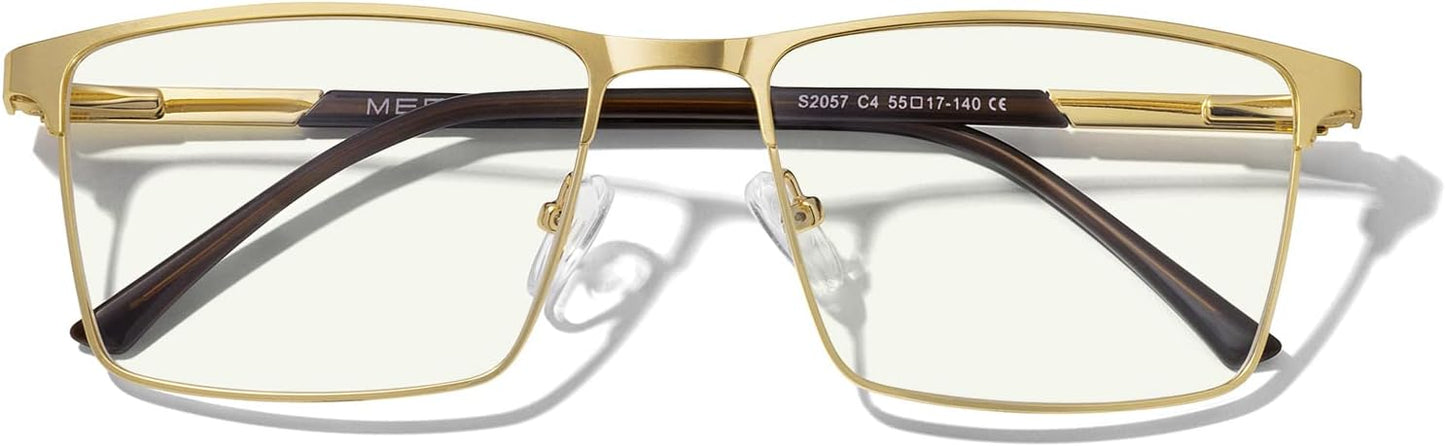 MERRY'S Men's Blue Light Blocking Glasses - Vintage Computer Reading Glasses for Men