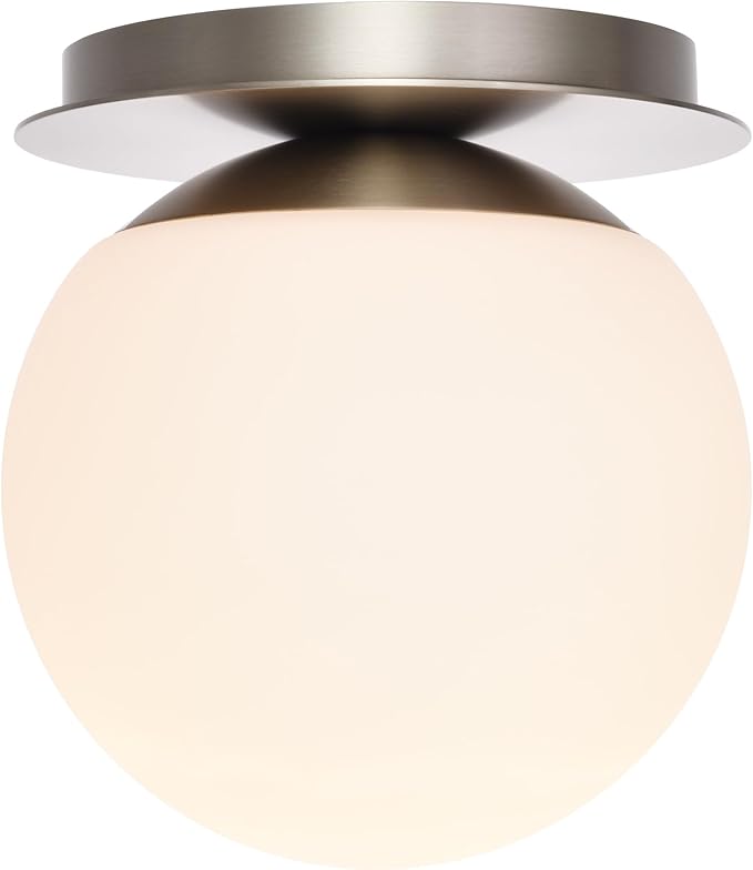 Wall Sconces, 1 Light Modern Globe Sconce in Brushed Nickel, Wall Light for Bedroom Bathroom Living Room & Hallway Vanity Lighting, Ceiling Light Fixture