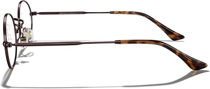 RB. Pilot Oval Reading Glasses for Women Men Blue Light Blocking Computer Thin Metal Full Rim Frame Readers