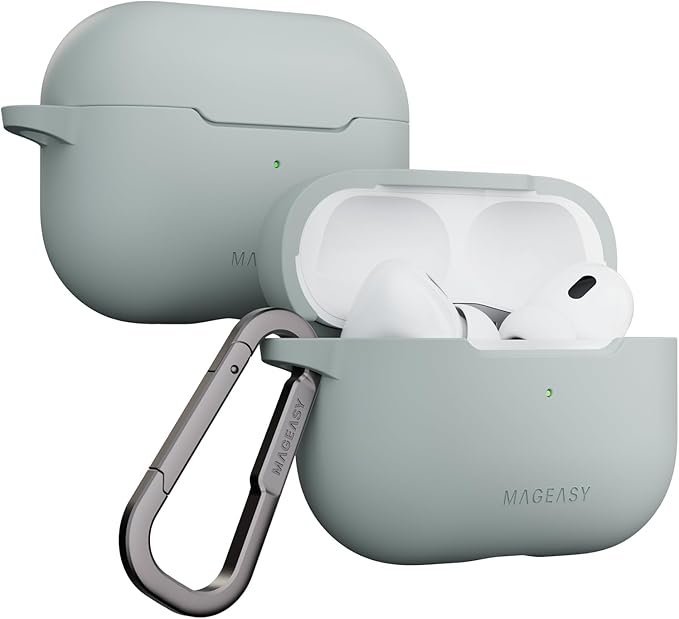 MAGEASY Designed for AirPods Pro 2 Case - Shockproof Protective Case for AirPods Pro & Pro 2, Stain-Resistant, Smooth & Skin-Friendly, Support Wireless Charging - Skin (Mirage Gray)