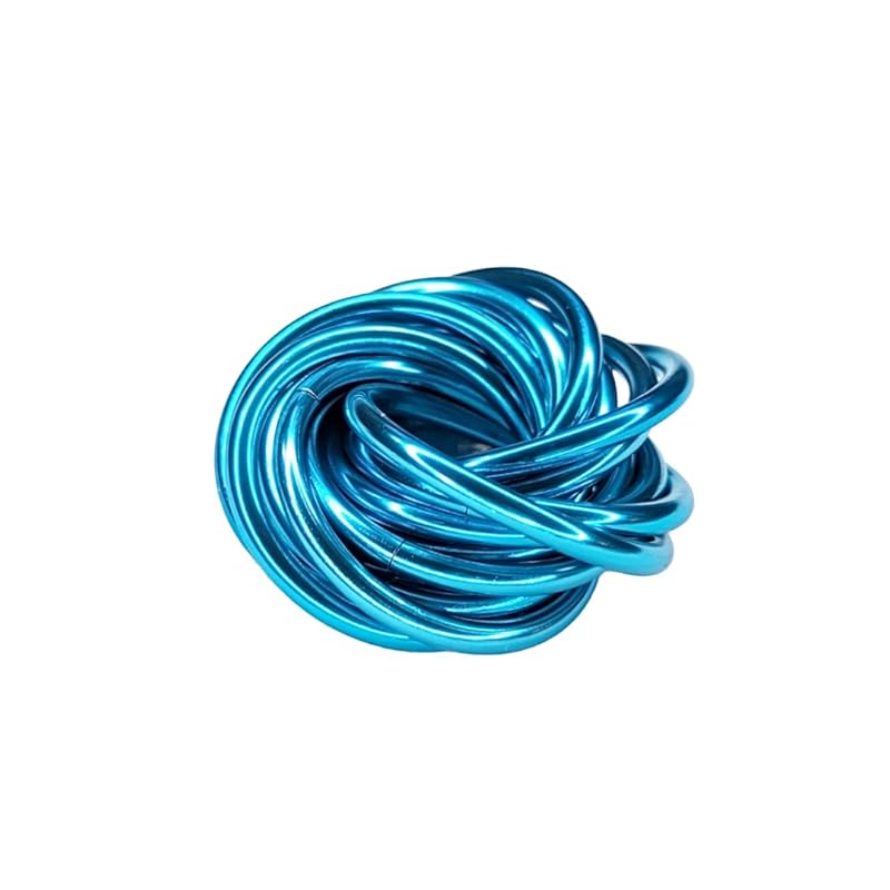 Möbii Fidget Ball (Solid Color): Quiet Mobius ADHD Anxiety Stim Stress Relief Toy Tool for Home Travel Office or Desk (Medium, Half, Sapphire)