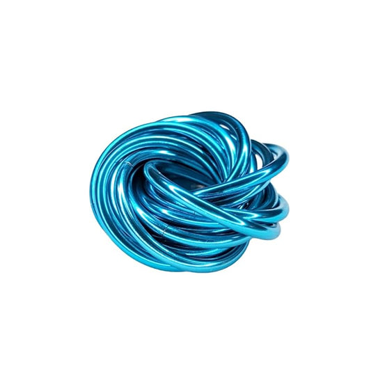 Möbii Fidget Ball (Solid Color): Quiet Mobius ADHD Anxiety Stim Stress Relief Toy Tool for Home Travel Office or Desk (Medium, Half, Sapphire)