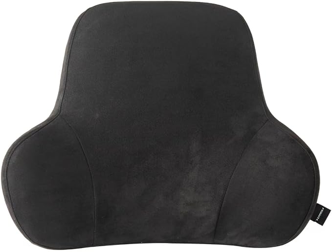 Soft Memory Foam Lumbar Support Pillow for Car Seat with Velvety Suede Cover – Comfortable Back Cushion for Drivers and Passengers
