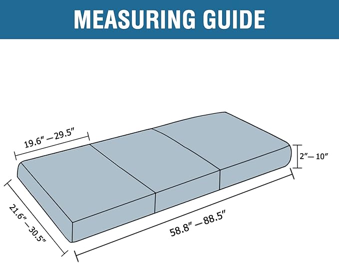 H.VERSAILTEX Super Stretch Couch Cushion Covers Sofa Cushion Slipcovers Jacquard Fabric Individual Seat Couch Slipcover Sets for Pets with Elastic Bottom(3 Packs Cushion Sofa Covers, Burgundy Red)