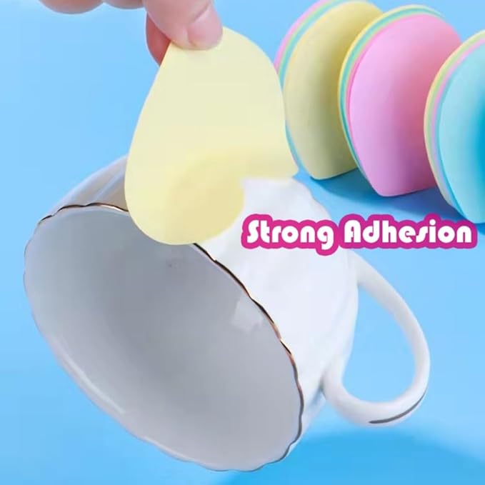 7 Pads Shapes Pastel Colors Cute Reusable Funny to Do List Stick Note Pads - Strawberry, Apple, Star, Pine Tree, T-Shirt, Bear, Heart Stick Note