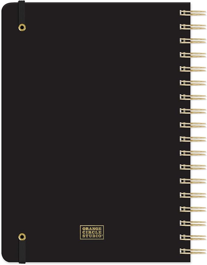 Orange Circle Studio Academic Planner 2025-2026, Amazon Exclusive, Black, Tri-Tab Planners, 17-Month Triple-Section, August 2025 to December 2026, 9.6" x 7", Weekly Monthly Planner Calendar for School or Work, Note Pages