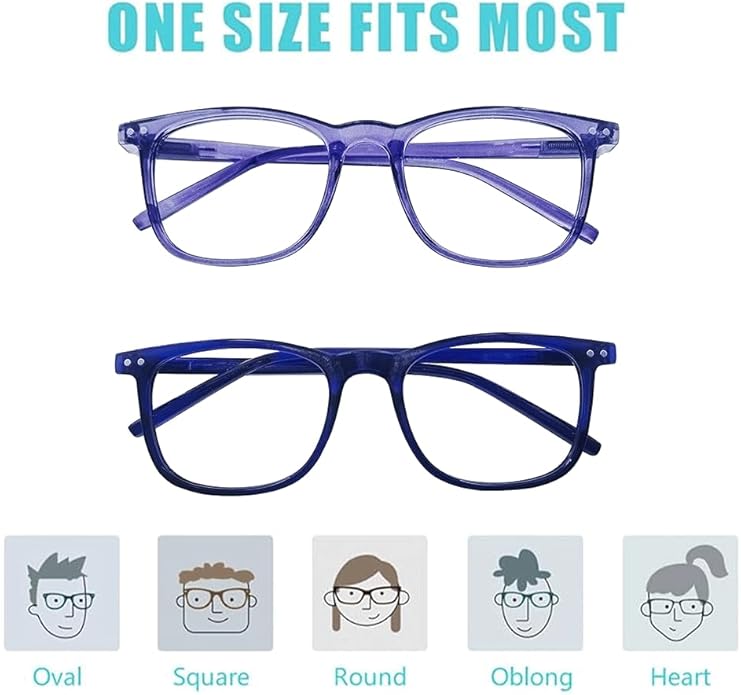 Blue Light Blocking Glasses, Blue Blocker Computer Glasses for Men Women, Anti Glare 400 UV & Eye Strain Fake Square Glasses