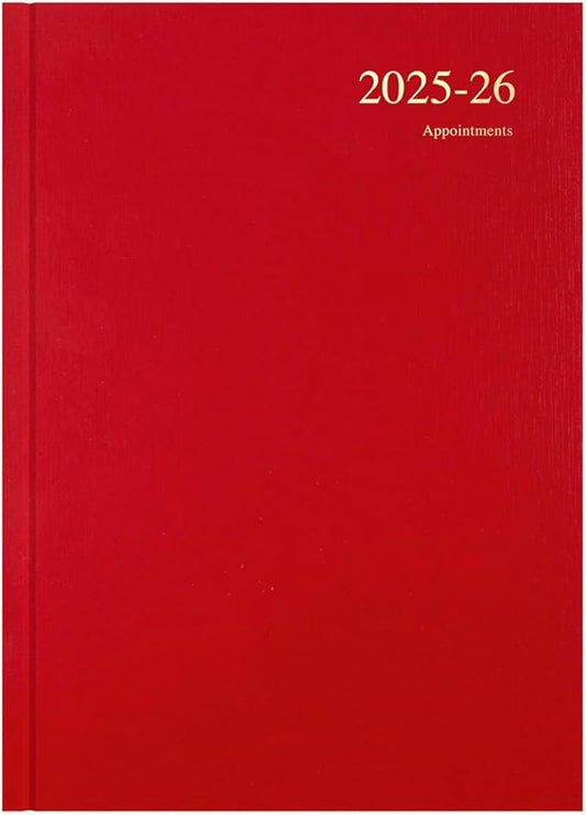 Collins 'Essentials' 12 Month Mid/Academic Year Planner, July 2025-July 2026 - ESSA43M.15-2526 -Week-to-View Appointments Diary, A4 Hard Cover, Red