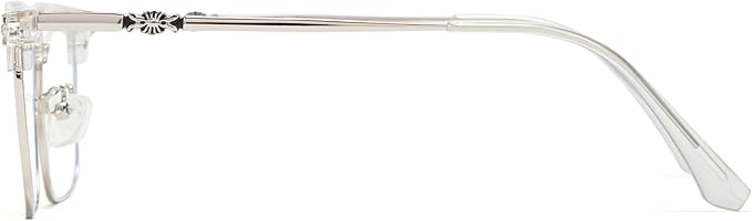 Cyxus Men Blue Light Blocking Glasses Half Rimless Computer Gaming Glasses Square Fashion Glasses 8133