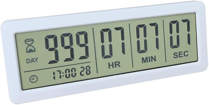 FCXJTU Digital Countdown Days Timer Clock - White Upgraded Big 999 Days Count Down Clock with Bracket Strong Magnetic Back for Retirement Wedding Vacation Birthday Holidays (999Day)