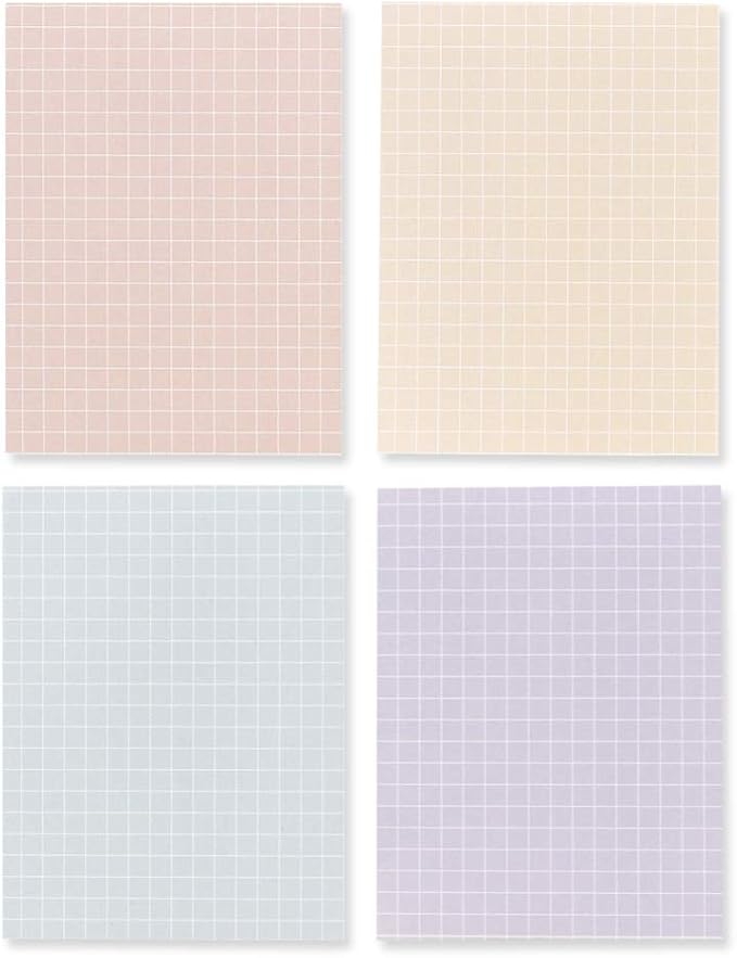 Monolike Memopad Smoothie design SET - 4 Packs, 4 Different Designs, 100 Sheets Per Pad, Total 400 Sheets, Note pads, Writing pads, 3.15 x 4.17 Inches