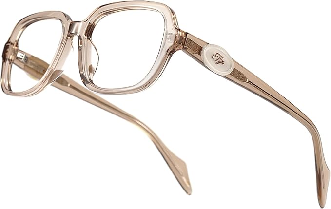 TIJN Vintage Inspired Blue Light Blocking Glasses, Modern Square Acetate Computer Screen Eye Glasses for Woman Men, AL01