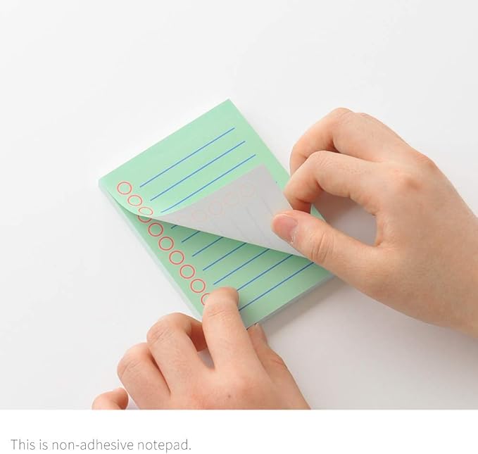 Monolike Memopad Boldline Color design SET - 4 Packs, 4 Different Designs, 100 Sheets Per Pad, Total 400 Sheets, Note pads, Writing pads, 3.15 x 4.17 Inches