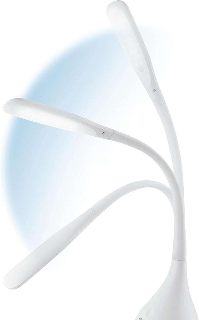 OttLite Creative Curves LED Desk Lamp with Adjustable Neck - Dimmable with 4 Brightness Settings & Energy Efficient Natural Daylight LEDs for Home Office, Computer Desk, & Dorms