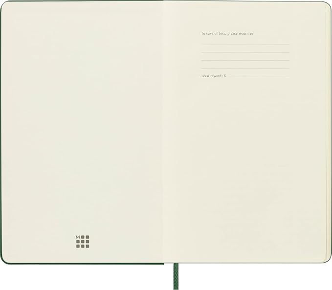 Moleskine Classic Notebook, Hard Cover, Large (5" x 8.25") Dotted, Myrtle Green, 240 Pages