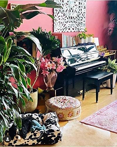 Modern Round Floor Cushion Cover Flower Room Décor Boho Furniture Round Floor Pillow Pouf Footstool Boho Chic Siting Area Stool Cushion Case Luxury Kids Room Décor Cotton 24x8 Unstuffed