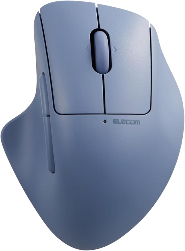 ELECOM Shellpha Bluetooth Wireless Mouse, Silent Click, Ergonomic 7 Programmable Buttons, Connect to 3 Devices, 2.4GHz USB Multi-Device Connection, Tilt Scroll, 2000 DPI, PC Laptop Mouse (Navy Blue)