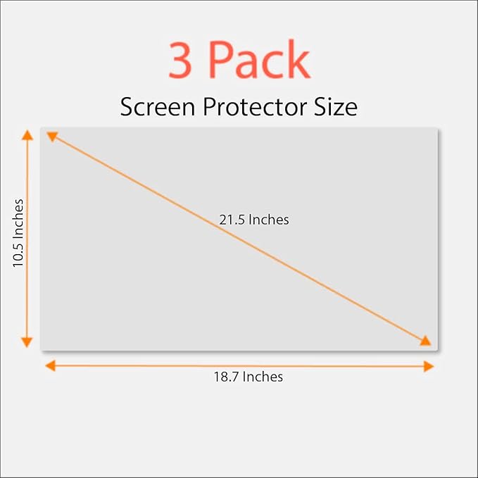 Anti-Glare and Anti Finger Print Screen Protector (3 Pack) for 21.5 Inches Widescreen Desktop Monitor