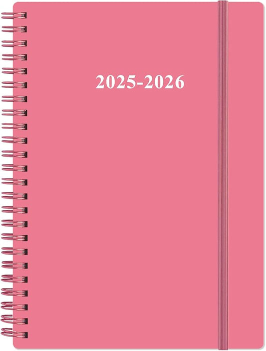 2025-2026 Planner - 18 Months Weekly & Monthly Planner from July 2025 - December 2026, Spiral Planner 2025-2026 with Elastic Closure, Inner Pocket, Medium 5.8" x 8.3",Pink