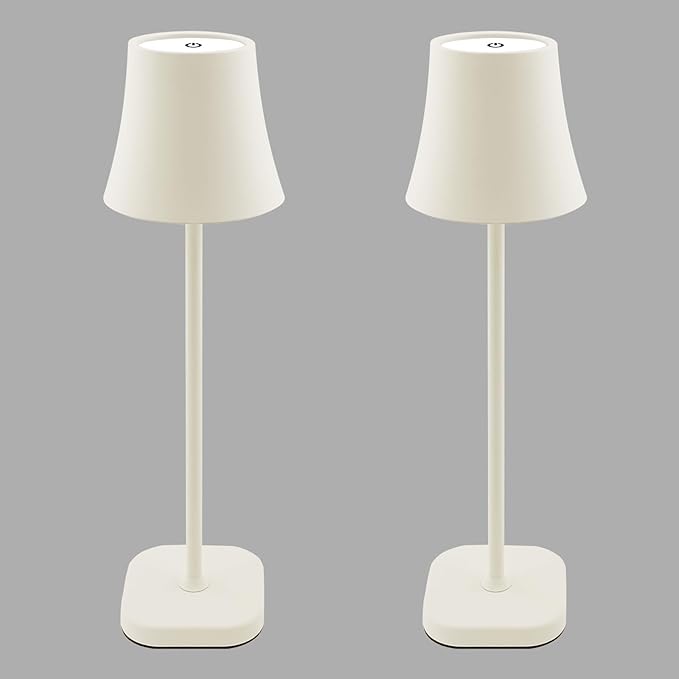 Cordless Table Lamp: Portable LED Desk Lamp: 5400mAh Rechargeable Battery Operated Lamp: 3 Color Stepless Dimming Outdoor Touch Lamp Bedside Table Lamps for Living Room Bedroom Home Office