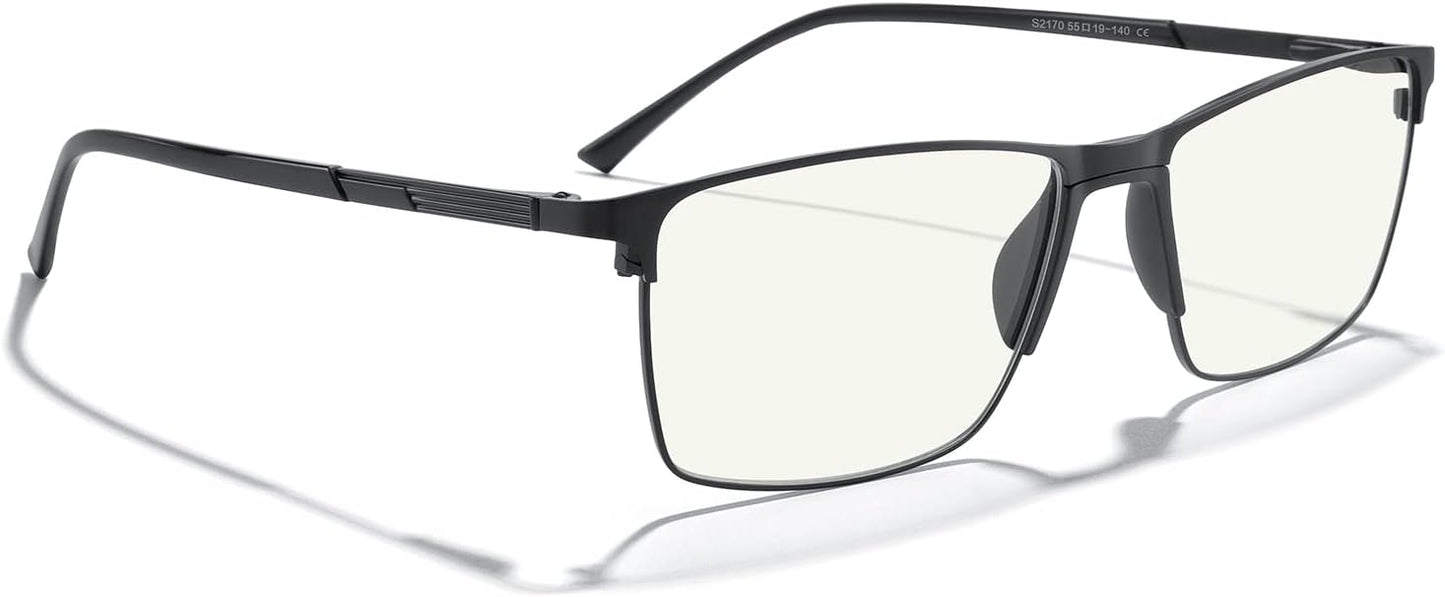 MERRY'S Fashion Blue Light Blocking Glasses - Reading Glasses Metal Frame Spring Hinge Readers for Men Eyeglasses