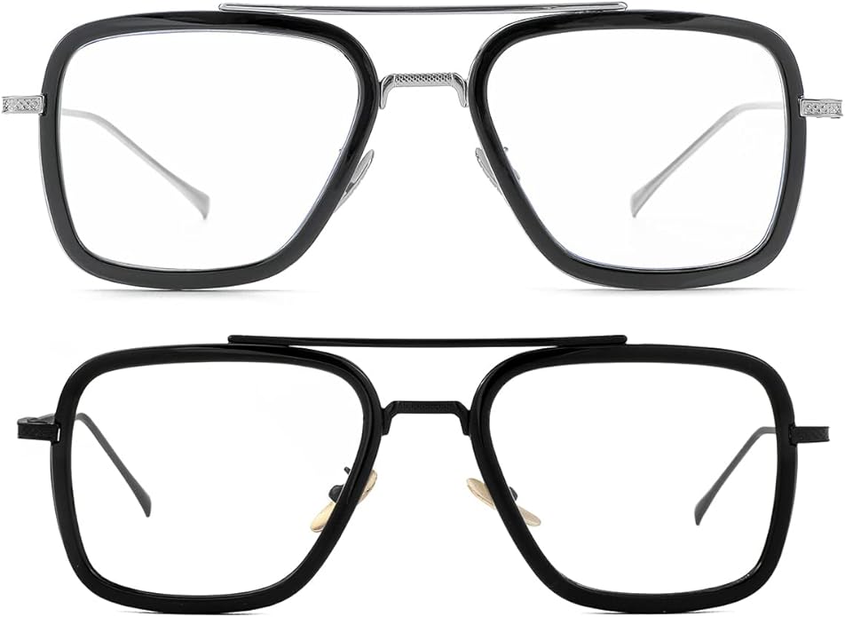 Tony Stark Style Blue Light Blocking Glasses for Men Women, Iron Man and Spider-Man Computer Gaming Glasses
