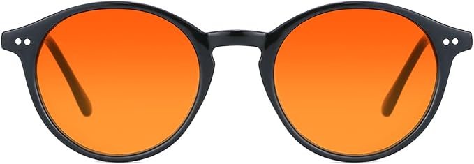 TIJN Blue Light Blocking Glasses Men Women Vintage Thick Round Rim Frame Eyeglasses