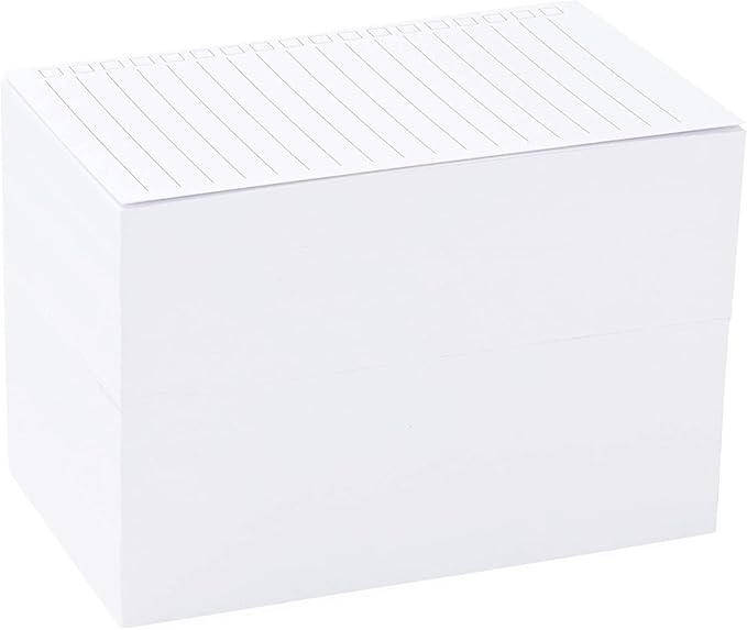 Okuna Outpost Note Cards with Check Boxes - 300 Pack, 3 x 5 in, White Heavy Stock - Vertical Ruled Index & Task Cards for Daily To-Do Lists