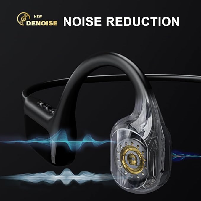 AYI True Bone Conduction Swimming Headphones with Bluetooth 5.4 & MP3 Player Mode 32GB Built-in Memory IPX8 Waterproof Screen Display Pain-Free Open-Ear Earphone for Sport and Work-Black