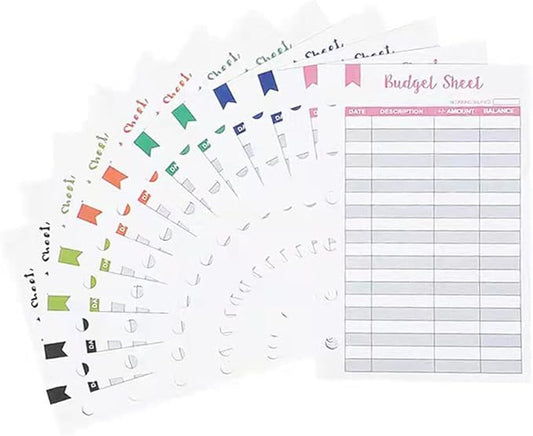 Budget Sheets for A7 Binder, 96 Pcs Budget Tracker Inserts for A7 Planner, 6-hole Budget Refill Pages for Budgeting