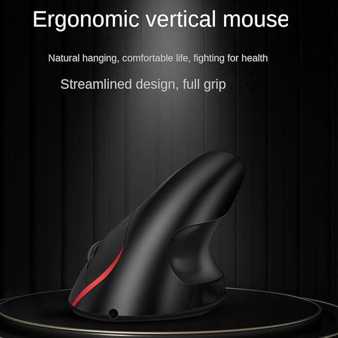 Vertical Mouse Wireless Computer Mice USB Charging Mode Ergonomics PC Laptop Office Protect Wrist Black