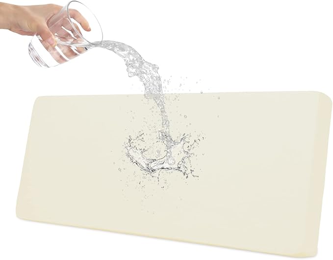 Easy-Going 100% Waterproof Oversized Sofa Seat Cushion Slipcovers Couch Cushion Cover Stretch Furniture Protector for Kids, Pets (Oversized Sofa Cushion, Ivory)