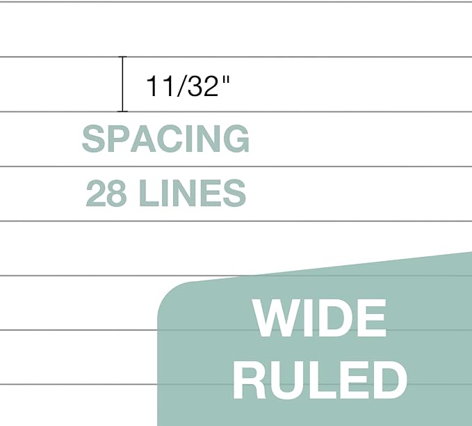 POPRUN White Legal Pads 8.5 x 11.75 Wide Ruled, 100GSM Writing Paper Pad, Bulk Lined Notepad Notebooks for Work School, Classroom Office Supplies, 6 Pack