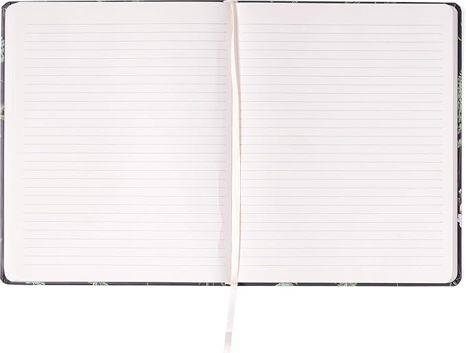 Eccolo Large Lined Journal Notebook, Hardbound Cover, Writing Journal, 256 Ruled White Pages, Ribbon Bookmark, Lay Flat, Desk Size for Work or School (Ferns, 8x10 inches)