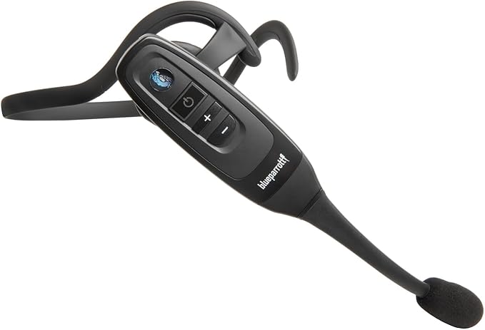 BlueParrott C400-XT Mono Bluetooth Wireless Headphones 96% Noise Canceling Trucker Headset with Mic, Convertible Over Head to Behind Neck Style with 300 ft. Wireless Range, 24 hrs. Talk Time, Black