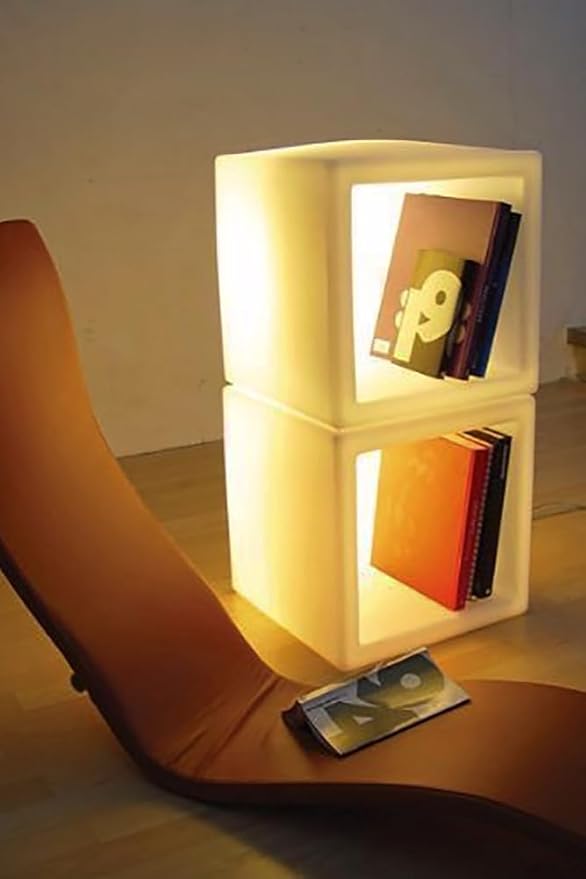 Mr.Go 16-inch SEMI-Storage LED Light Cube, Rechargeable RGB Color Changing Glowing Cube Cabinet Container End Table Ice Bucket Flower Pot Planter