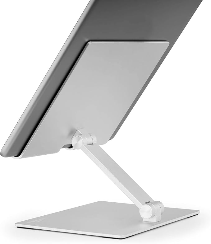 Durable Aluminum Tablet Stand for 7" to 13" Tablets and Smartphones - Height and Angle Adjustable for iPad, Samsung, and More - Foldable Kitchen and Desk Holder