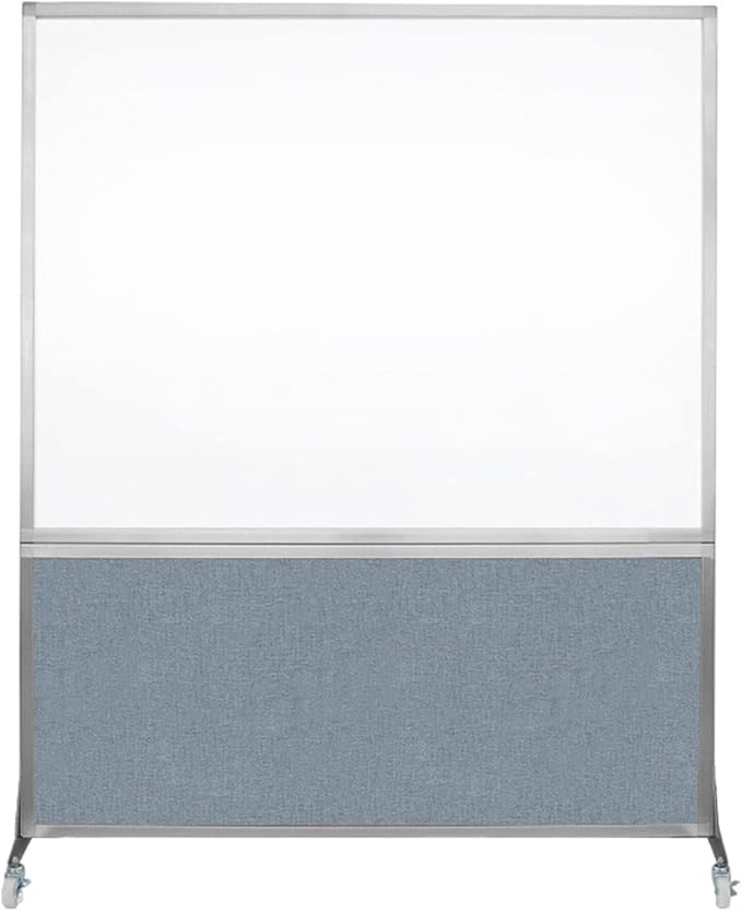 DivideWrite Mobile Whiteboard | Double Sided Dry Erase Board | Portable Office Cubicle Partition | Display for Classrooms, Conference Rooms, Meeting Areas and More | Powder Blue 5' Wide X 6' Tall